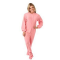 Unisex Micro-Polar Fleece Button Front Pajamas (Pink)